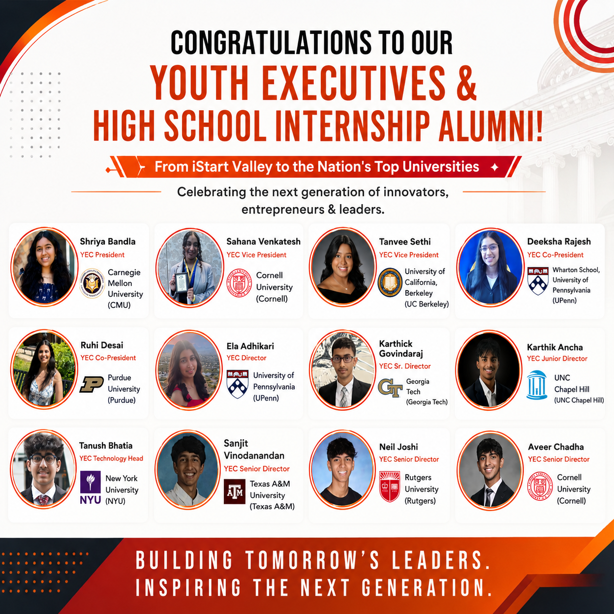 From High School Interns to Leaders at Top U.S. Universities: Meet iStart Valley’s High School Internship Alumni